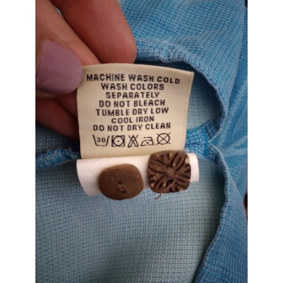 Montego Mon Blue Silk Embroidered Hawaiian Flowers Shirt Men's Sz S Short Sleeve - Picture 10 of 12